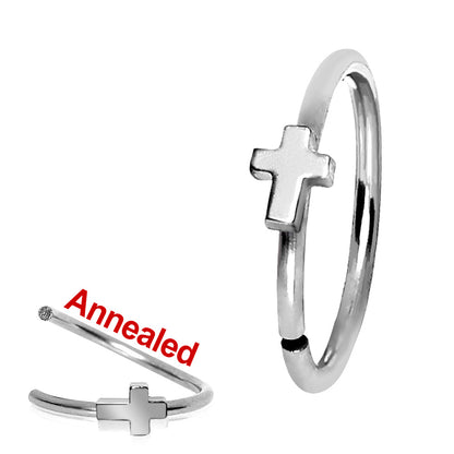 316L Stainless Steel Cross Nose Hoop Ring