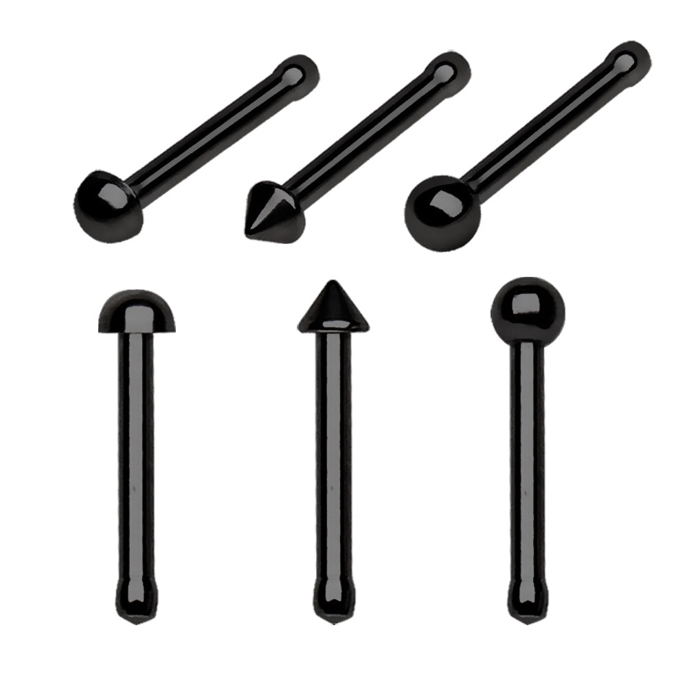 Black PVD Nose Bone, Ball Spike or Dome