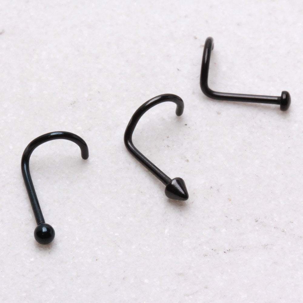 Black PVD Nose Screw, Ball Spike or Dome
