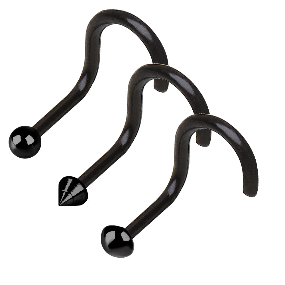 Black PVD Nose Screw, Ball Spike or Dome