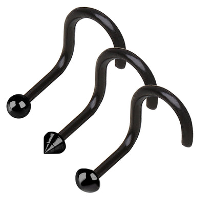 Black PVD Nose Screw, Ball Spike or Dome