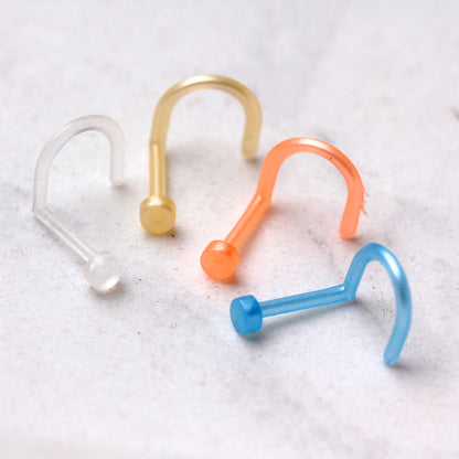 Flexible Polypropylene Metallic Screw Nose Ring — Left - Skin Metals