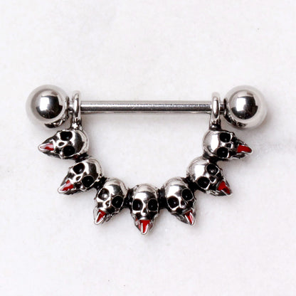 316L Stainless Steel Tongue Out Skull Nipple Ring Nipple Ring Skin Metals
