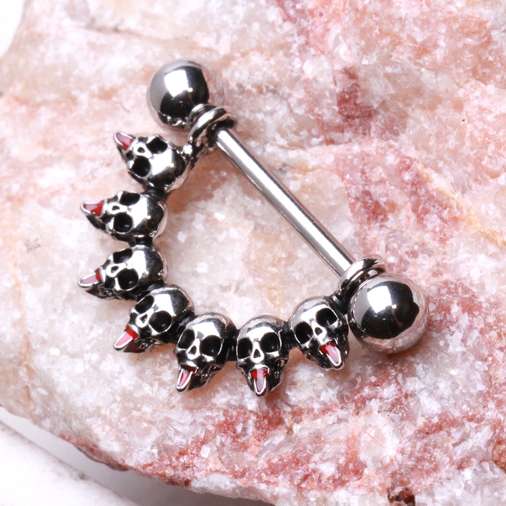 316L Stainless Steel Tongue Out Skull Nipple Ring Nipple Ring Skin Metals