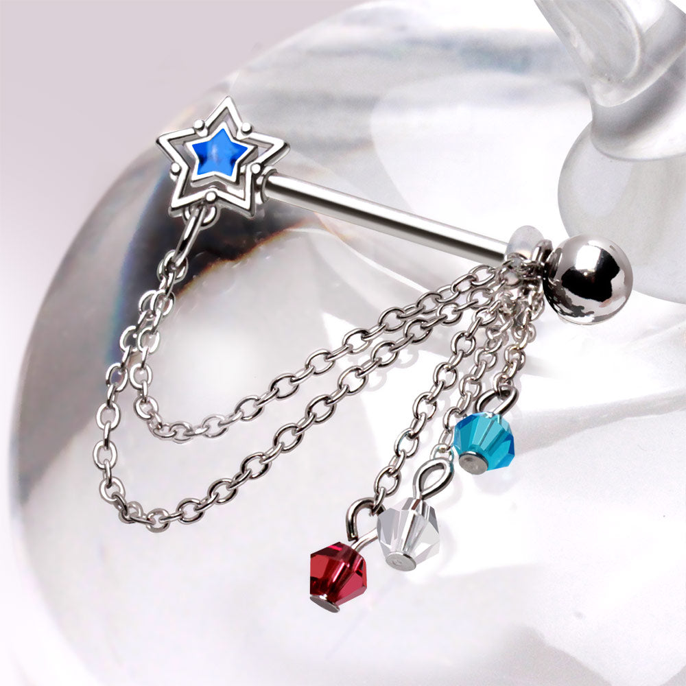 316L Stainless Steel Star & Beads Nipple Shield Nipple Ring Skin Metals
