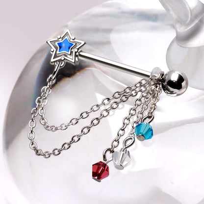 316L Stainless Steel Star & Beads Nipple Shield Nipple Ring Skin Metals