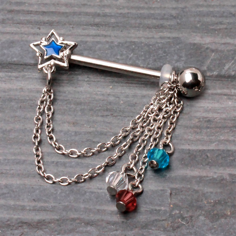 316L Stainless Steel Star & Beads Nipple Shield Nipple Ring Skin Metals