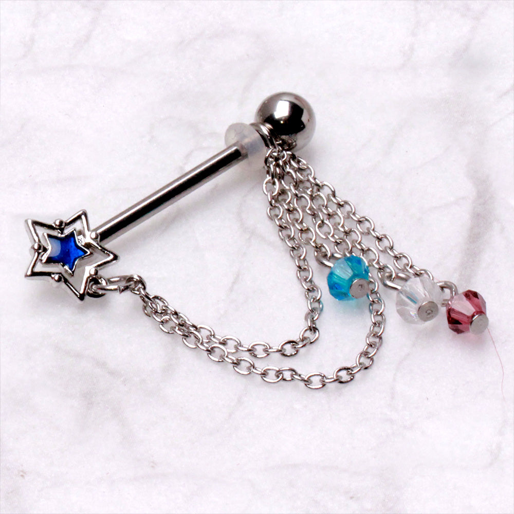 316L Stainless Steel Star & Beads Nipple Shield Nipple Ring Skin Metals