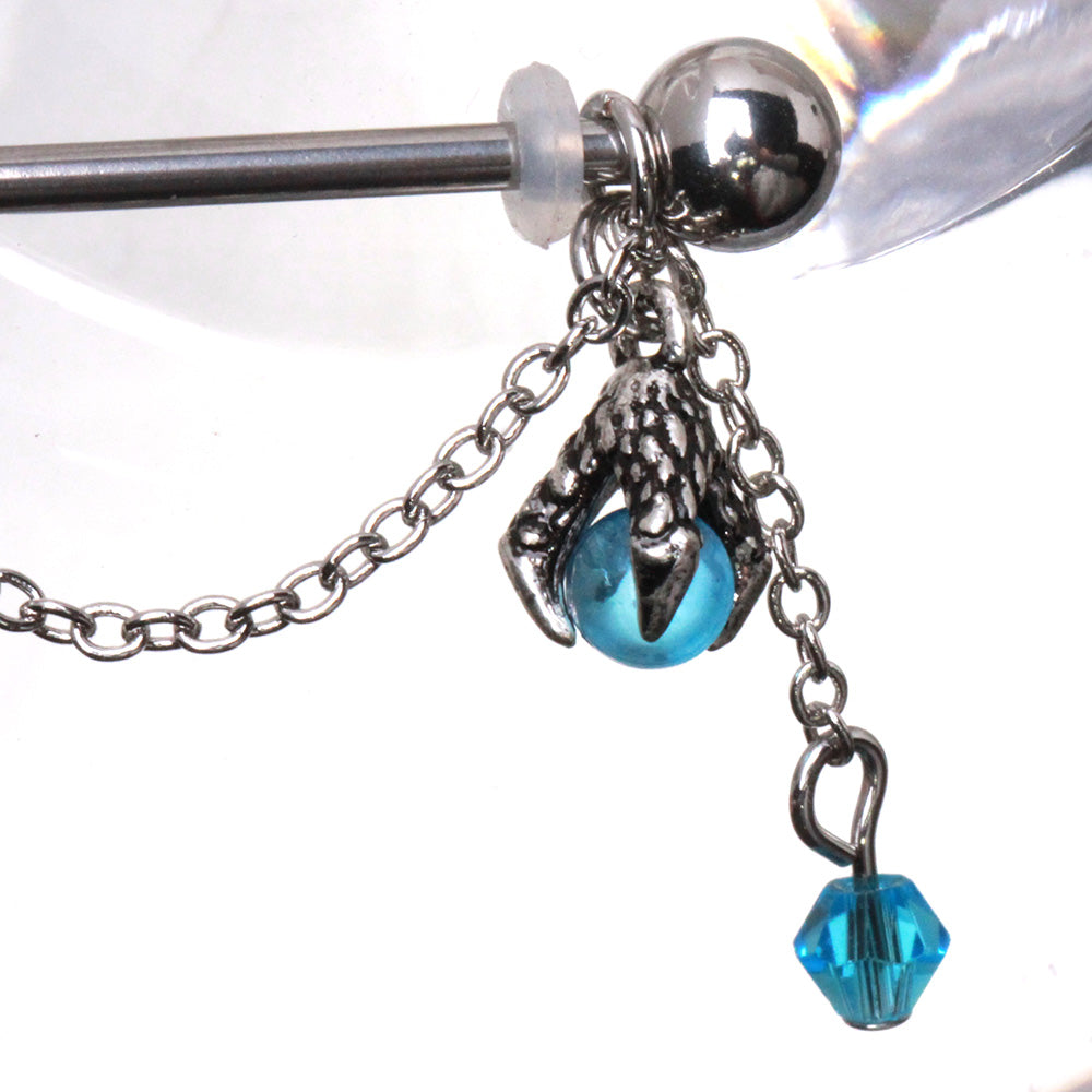 316L Stainless Steel Dragon Claw Orb Chained Nipple Shield Nipple Ring Skin Metals