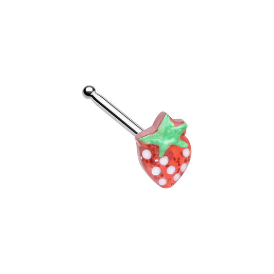 Red Enamel Strawberry Nose Stud Ring Nose Ring Impulse Piercings