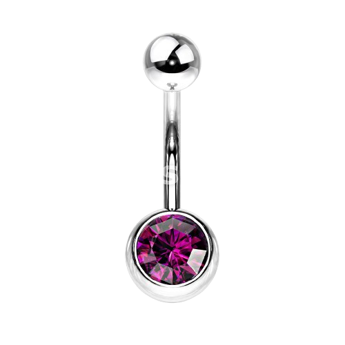 Press Fit Gem on 8mm Ball 316L Surgical Stainless Steel Navel Ring Belly Button Ring Skin Metals
