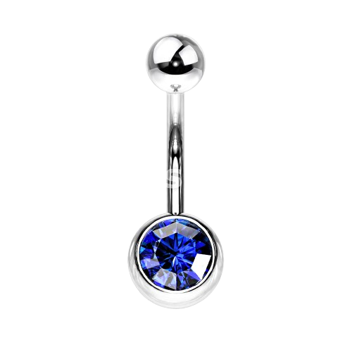 Press Fit Gem on 8mm Ball 316L Surgical Stainless Steel Navel Ring Belly Button Ring Skin Metals