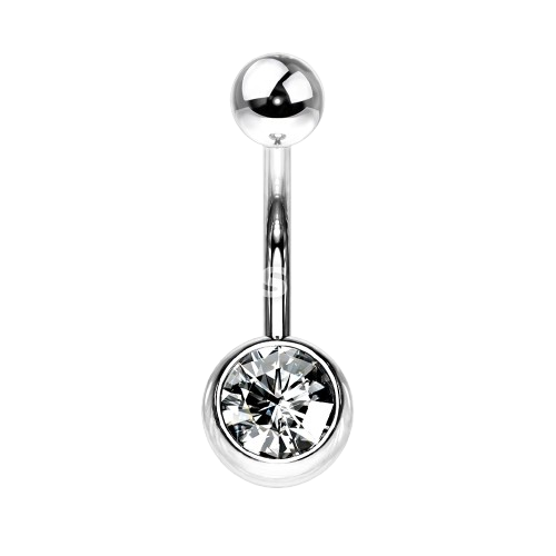Press Fit Gem on 8mm Ball 316L Surgical Stainless Steel Navel Ring Belly Button Ring Skin Metals