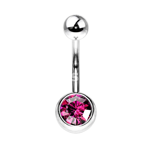 Press Fit Gem on 8mm Ball 316L Surgical Stainless Steel Navel Ring Belly Button Ring Skin Metals
