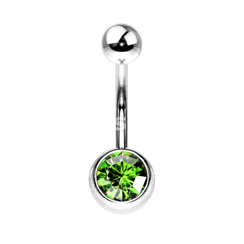 Press Fit Gem on 8mm Ball 316L Surgical Stainless Steel Navel Ring Belly Button Ring Skin Metals