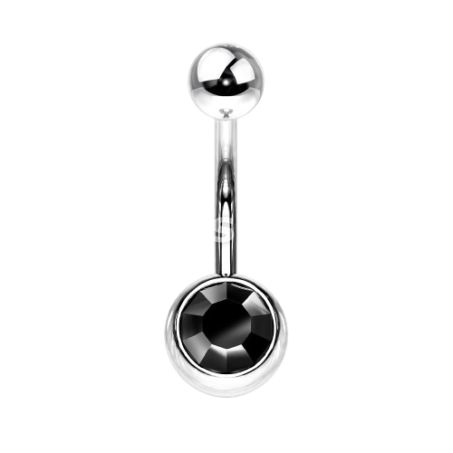 Press Fit Gem on 8mm Ball 316L Surgical Stainless Steel Navel Ring Belly Button Ring Skin Metals