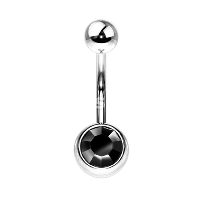 Press Fit Gem on 8mm Ball 316L Surgical Stainless Steel Navel Ring Belly Button Ring Skin Metals