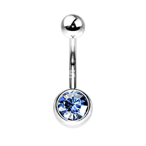 Press Fit Gem on 8mm Ball 316L Surgical Stainless Steel Navel Ring Belly Button Ring Skin Metals