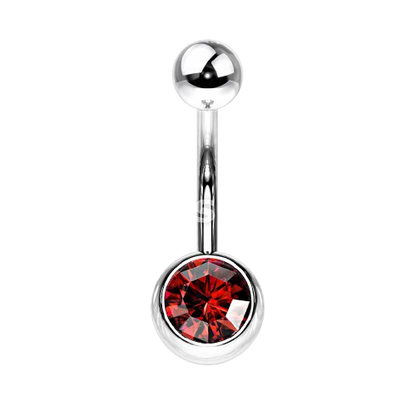 Press Fit Gem on 8mm Ball 316L Surgical Stainless Steel Navel Ring Belly Button Ring Skin Metals