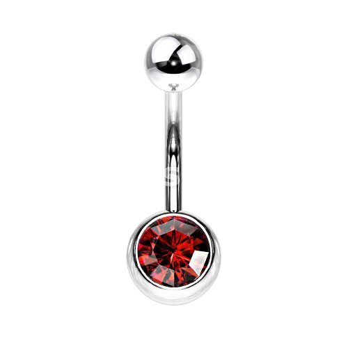 Press Fit Gem on 8mm Ball 316L Surgical Stainless Steel Navel Ring Belly Button Ring Skin Metals