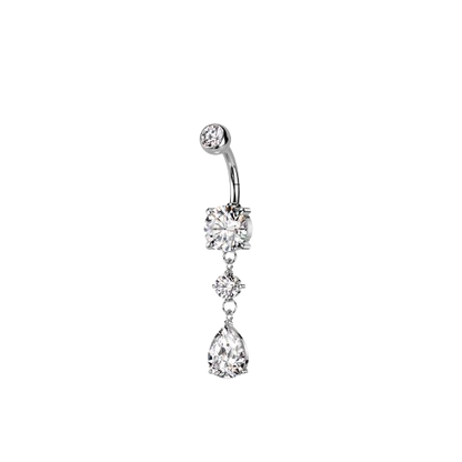 Tear Drop CZ Dangle 316L Surgical Steel Belly Button Navel Ring Belly Button Ring Skin Metals