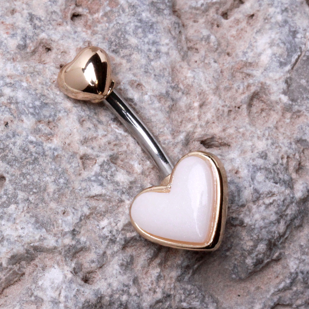 Gold Plated Double Heart Navel Ring Navel Ring Skin Metals