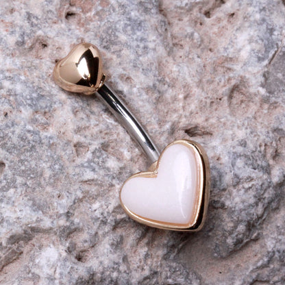 Gold Plated Double Heart Navel Ring Navel Ring Skin Metals