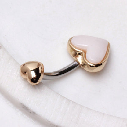 Gold Plated Double Heart Navel Ring Navel Ring Skin Metals