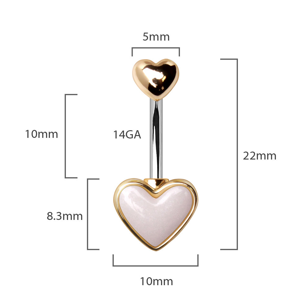 Gold Plated Double Heart Navel Ring Navel Ring Skin Metals