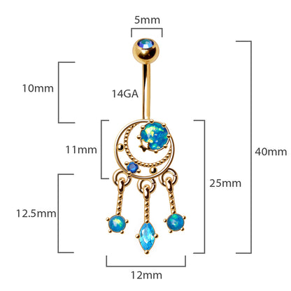 Gold Plated Galaxy Navel Ring Navel Ring Skin Metals