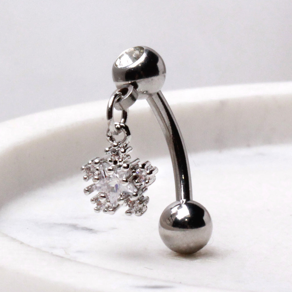 316L Stainless Steel Star Dangle Top Down Navel Ring Navel Ring Skin Metals