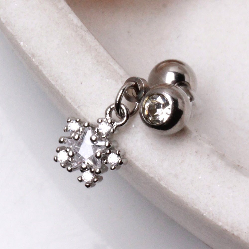 316L Stainless Steel Star Dangle Top Down Navel Ring Navel Ring Skin Metals