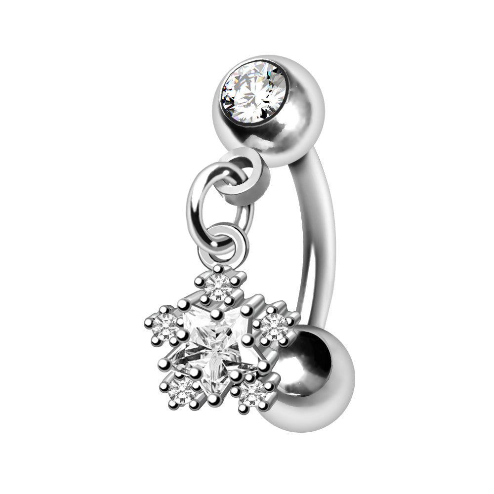 316L Stainless Steel Star Dangle Top Down Navel Ring Navel Ring Skin Metals
