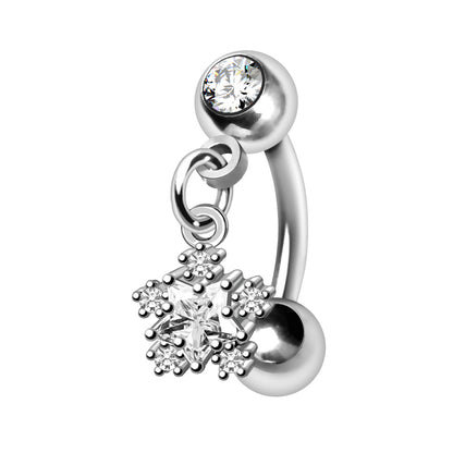 316L Stainless Steel Star Dangle Top Down Navel Ring Navel Ring Skin Metals