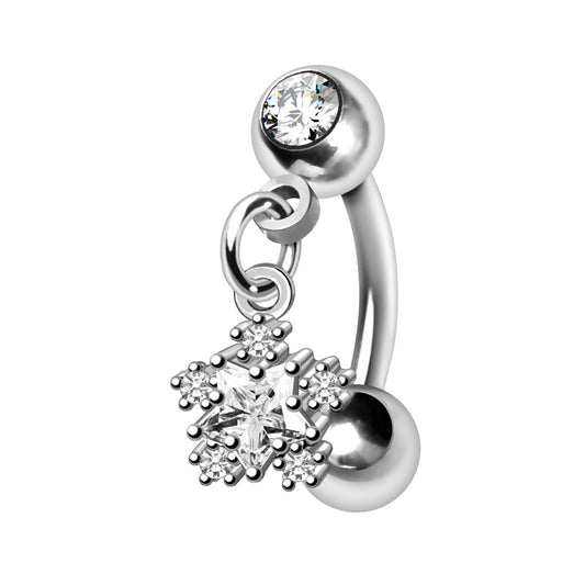 316L Stainless Steel Star Dangle Top Down Navel Ring Navel Ring Skin Metals