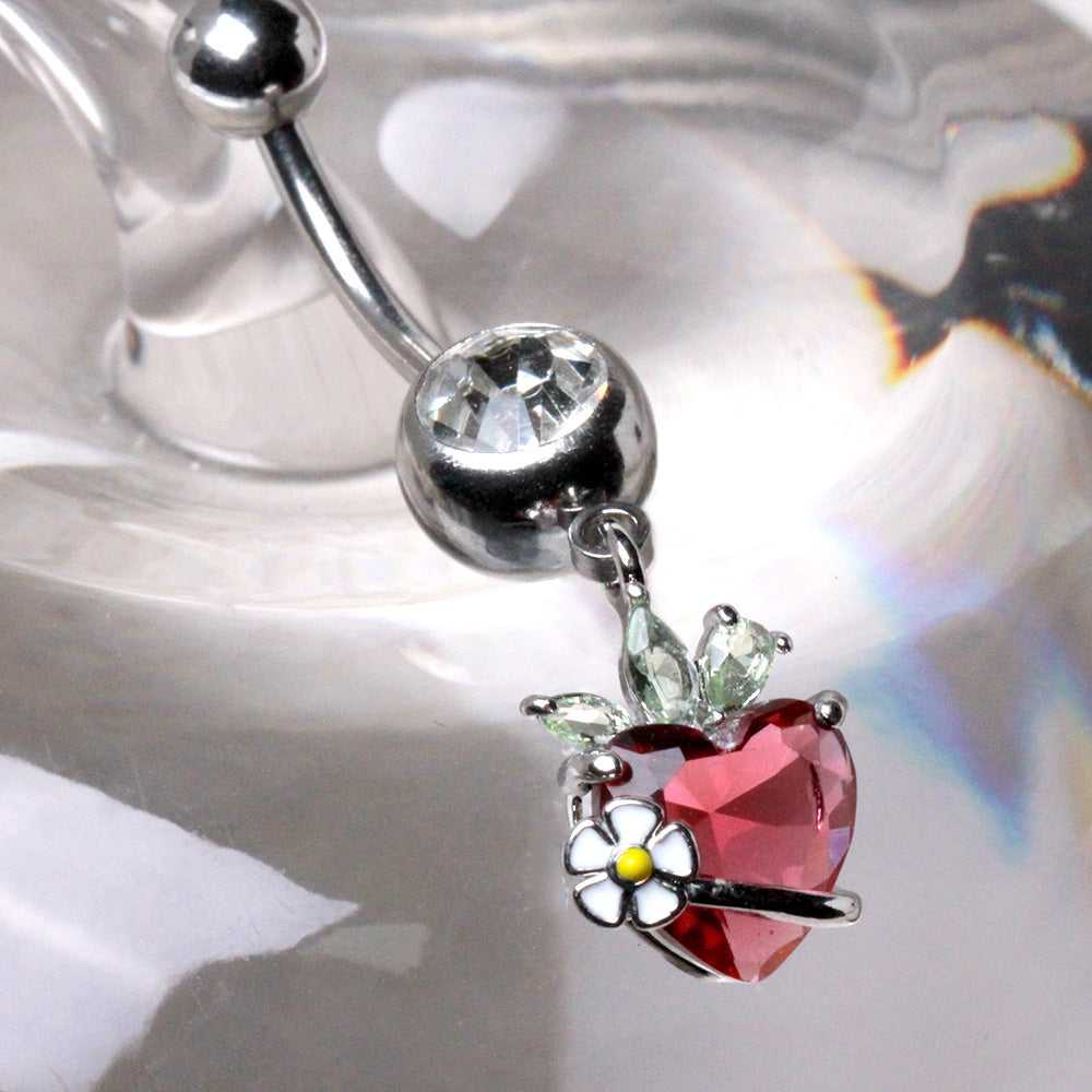 316L Stainless Steel Strawberry Dangle Navel Ring Navel Ring Skin Metals