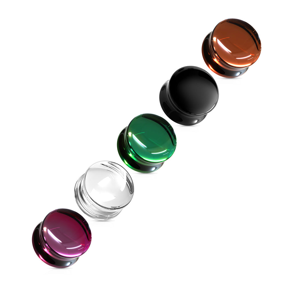 Double Flared Concave Saddle Glass Plugs Plugs Impulse Piercings