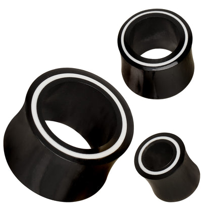 Organic Buffalo Horn Tunnel Plug with Bone Inlay — Sold as Pair