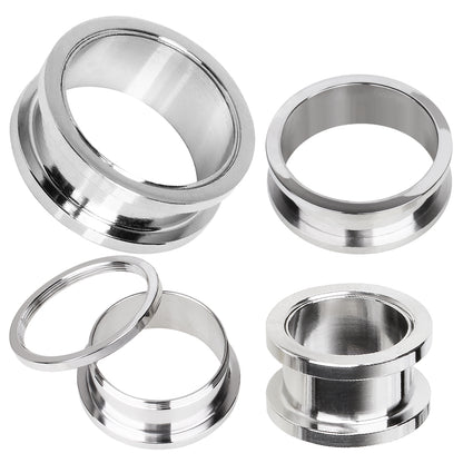 316L Surgical Steel Screw Fit Tunnel Plug Up to 2" — Sold as Pair - Skin Metals