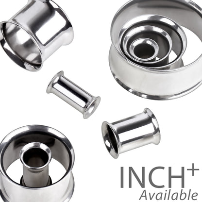 316L Stainless Steel Double Flare Tunnel Plug — Sold as Pair - Skin Metals