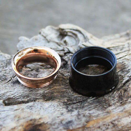 Stylish 2-in-1 Rose Gold Black Screw Tunnel Plugs Plugs Impulse Piercings