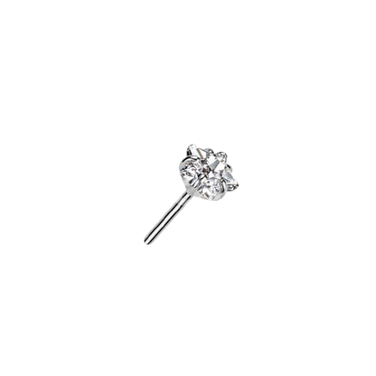 Implant Grade Titanium Threadless Push In Prong Set Star CZ Top Nose Ring Skin Metals