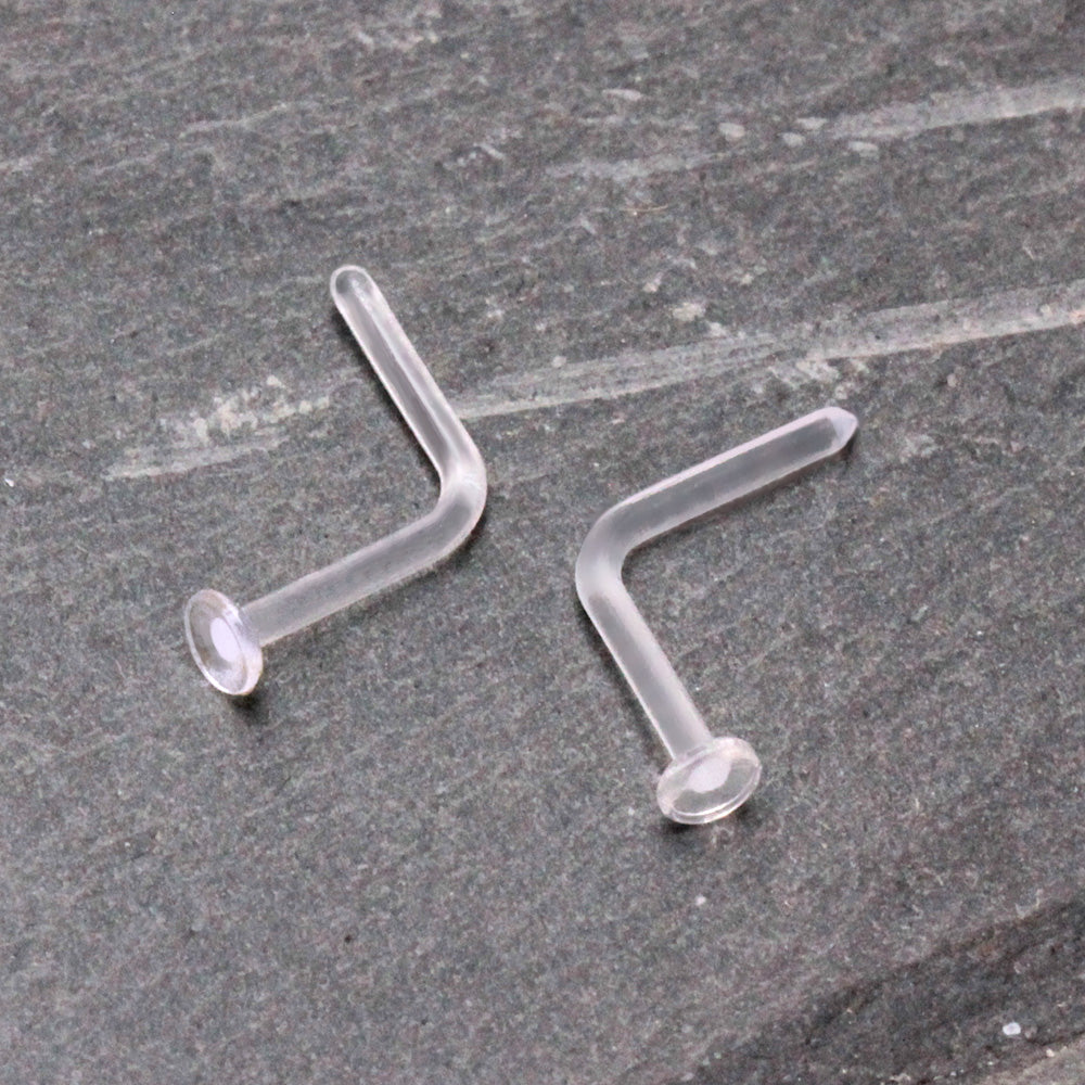 Clear L Bend Nose Ring Retainer Retainer Skin Metals