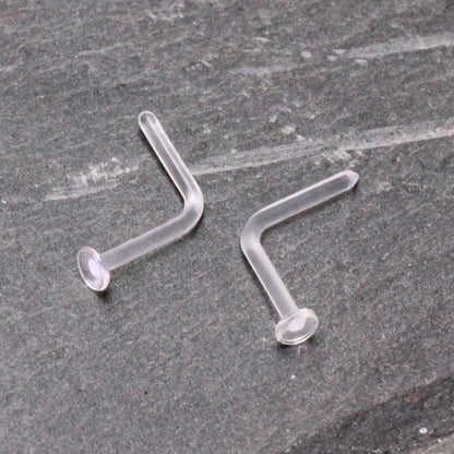 Clear L Bend Nose Ring Retainer Retainer Skin Metals