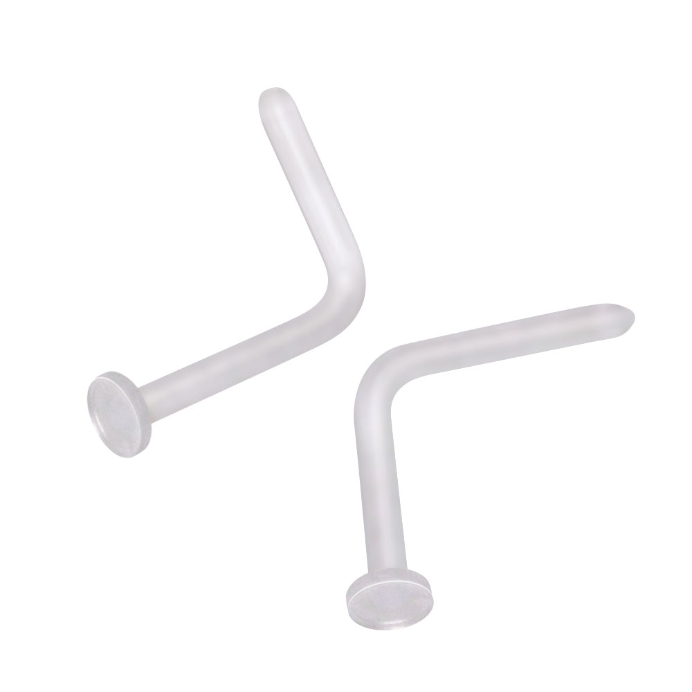 Clear L Bend Nose Ring Retainer Retainer Skin Metals