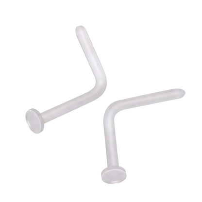 Clear L Bend Nose Ring Retainer Retainer Skin Metals