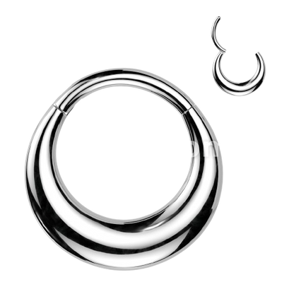 High Quality Precision All 316L Surgical Steel Hollow Thick Hinged Segment Hoop Ring Septum Ring Impulse Piercings