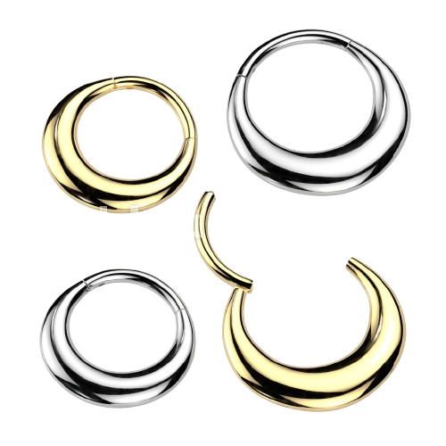 High Quality Precision All 316L Surgical Steel Hollow Thick Hinged Segment Hoop Ring Septum Ring Impulse Piercings