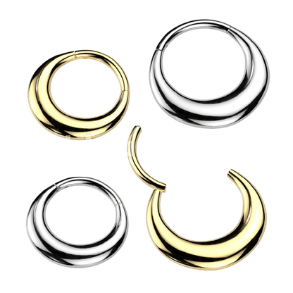 High Quality Precision All 316L Surgical Steel Hollow Thick Hinged Segment Hoop Ring Septum Ring Impulse Piercings