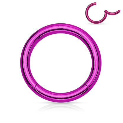 PVD Over High Quality Precision Surgical Steel Hinged Segment Hoop Rings Septum Ring Skin Metals